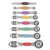 Cuchara medidora de doble cabeza, herramienta para hornear con almacenamiento de absorción magnética de acero inoxidable de Amazon, escala de color, cuchara medidora con sabor a sal limitada