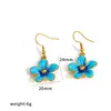 Tingduo Ins Pendientes de Flor con Goteo de Aceite Collar de Acero Inoxidable Set de Pendientes Pendientes Coloridos Frescos de Gama Alta