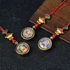 Cordón para Teléfono Móvil Original Tejido a Mano Ocho Santos Patronos 1.5 Thangka Pintado en Oro Colgante para Teléfono Móvil Colgante para Bolso Unidad USB