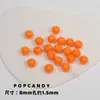 Colección de Cuentas Redondas Acrílicas de Color Sólido Pulsera Collar Cadena para Teléfono Móvil Cuentas Agujero Recto Básico Joyería Colorida Cuentas Sueltas