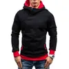 Novo suéter com capuz e zíper oblíquo masculino europeu e americano outono e inverno multicolor