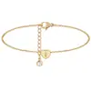 Tobilleras de 26 Letras de Nuevo Estilo Europeo y Americano, Tobilleras de Moda con Colgante de Corazón, Versátiles Cadenas de Tobillo de Playa Chapadas en Cobre Dorado