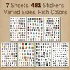 Adesivos transparentes de números e letras para colagem PET símbolos de pontuação retrô decorativos à prova d'água material DIY para diário adesivos