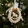 Novos Produtos Transfronteiriços Meias com Sino Tridimensional Cavalo Vermelho Pingente de Resina Enfeites de Árvore de Natal Decoração de Feriado Presentes