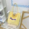2025 Verão Nova Bolsa de Lona de Grande Capacidade Feminina Casual Moda Estilo Coreano Bolsa Tote Bolsa de Tecido Estilo Carta