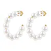 Pendientes Estilo Ins Cobre Chapado en Oro de 18 Quilates Pendientes de Perla Plateada de Moda Pendientes Populares Mismo Estilo para Mujer