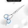 Tijeras profesionales para el aseo de mascotas y un juego de herramientas especializadas para recortar el pelaje de perros, diseñados para la venta transfronteriza. Tornillo blanco, anillo azul
