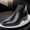 Botas Masculinas Transfronteiriças Tamanho Grande Botas Chelsea AliExpress Zíper Lateral Sapatos Masculinos Versátil Moda Botas de Cano Curto Masculinas Europeias e Americanas