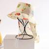 Chal Sombrero Infantil para Mujer Primavera y Verano Sombrero de Cubeta Delgado para Niños y Niñas Protección de Cara y Cuello de Dibujos Animados Sombrero de Sol de Verano para Bebé