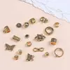 Aleación de Oro Retro Flor de Loto de Cinco Pétalos Círculo de Perlas Qiankun Pulsera Collar DIY Hecho a Mano Accesorios de Joyería de Aleación Venta al por Mayor