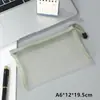Bolsa de Pluma Transparente de Malla Colorida A6 con Cremallera Bolsa Portátil para Estudiante Bolsa de Papelería Bolsa de Almacenamiento para Cosméticos Bolsa para Monedas