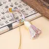 Anel de Fivela com Franja Curta e Grossa Estilo Xizang Acessório de Bolsa DIY Pingente Ornamento Pequeno Tecido à Mão Estilo Chinês