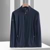 Roupas de Proteção Solar de Seda de Gelo de Verão Transfronteiriças para Homens, Respiráveis, Soltas, Tamanho Grande, Gola de Pesca, Jaqueta de Proteção Solar, Roupas Masculinas