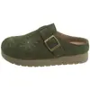 Birkenstocks Bordadas Femininas 2026 Outono Sapatos de Meio Passo Fechados para Uso Externo Solado Macio Antiderrapantes Slip-Ons Sapatos para Dedão do Pé Par com Saias