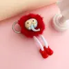 Chaveiro Criativo Fofo de Elefante Pingente de Bolsa com Bola de Pelo Bola de Pelo Sintético de Visão Falsa Chaveiro de Carro Pequeno Presente Atacado