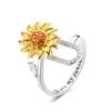 Anillo Giratorio de Girasol Ajustable Transfronterizo Europeo y Americano Antiestrés Ansiedad Anillo de 26 Letras Anillo Giratorio de Girasol