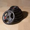 Discos para Barra con Recubrimiento de Goma y Pintura, Agarre de Tres Agujeros para Gimnasio, Discos de Peso para Mancuernas de Barra Olímpica de Agujero Grande, Equipo de Fitness para el Hogar