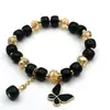 Pulsera Joyería Estilo Nacional, Pulsera Flor de Lirio del Valle Estilo Chino, Cuentas de Buda Tapa de Leche, Pulsera Flor Explosión, Cuentas Redondas de 10 mm, Pulsera de Perlas de Imitación