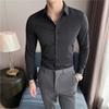 Camisa Masculina Britânica 2022 Nova Tamanho Grande Slim Manga Longa Casual Versátil Camisa de Base