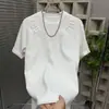 Camiseta Informal Casual Elegante de Manga Corta para Hombre, Versátil, Nueva Tendencia de Letras 2026 con Cuello Redondo en Relieve, Moda