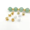 Retención de Color Fuerte Chapado en Oro Cuentas Espaciadoras de Flor de Doble Cara Accesorios para Joyería Hecha a Mano DIY Espaciadores para Pulseras de Cristal Base de Flor