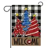 Nova bandeira de jardim de Natal Amazon transfronteiriça com boneco de neve e árvore de Natal, bandeira de linho para feriado para pátio externo
