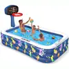 Piscina inflável de PVC transfronteiriça nova, cesta de basquete, fonte, piscina infantil no quintal