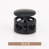 Fivela de metal cilíndrica plana de dois furos para cordão elástico, fivela de mola com ajuste elástico T5128