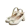 Colección Otoño 2026: Nuevos Zapatos Mary Jane Estilo Chino de Correa Única con Lazo, Tacón Grueso y Adornos de Perlas, Estilo Retro Francés