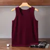 Nova coleção de outono: colete de malha de cashmere masculino, gola U, tricô plano de doze agulhas, faixa larga, regata sem mangas