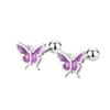 S999 plata de ley fresco dulce color coreano mariposa natural perno roscado para cartílago de la oreja joyería corporal plata de ley