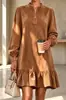 Outono/Inverno 2026 Novo Estilo Transfronteiriço Estação Independente da Amazon Roupas Femininas Europeias e Americanas Cor Sólida Zíper Casual Vestido Feminino Mulher