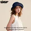 Sombrero de Pescador de Mezclilla Estilo Retro Japonés Luxi para Mujer, Sombrero de Pescador Versátil Artístico con Bordado de Letras para Salida de Primavera