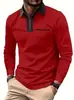 2026 Cremallera Transfronterizo Amazon Nueva Camisa Polo de Manga Larga para Hombre Casual Cuello Campana Estilo Europeo y Americano