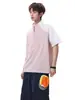 Camiseta de manga corta con media cremallera para hombre, que absorbe la humedad, de secado rápido, antibacteriana, corte holgado, diseño de bloques de color, tacto fresco para parejas, protección solar, manga corta