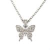 Directo de fábrica nuevo transfronterizo temperamento femenino generoso cadena de garra de diamantes de imitación de una sola capa lleno de mariposa collar de mujer