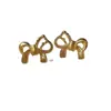 Aretes y Collares de Lazo de Pony Estilo Nuevo para Mujer, Aretes Huecos de Nicho, Joyería Dulce y Linda de Acabado Cepillado con Temperamento Exquisito