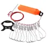 Dispositivo de Bloqueo para Peces Vivos, Pinza de Bloqueo para Peces, Herramienta para Ensartar Peces, Pinzas para Señuelos, Cadena de Peces de Alambre de Acero Inoxidable, Herramienta de Control de Peces