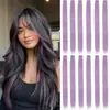 12 piezas de peluca de color de fibra química una pieza de clip para cabello sin costuras de color cabello colgando de la oreja clip para cabello teñido
