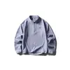 Moletom Rumen Estilo Esportivo Outdoor Meio Zíper Fleece Masculino Feminino Solto Respirável Secagem Rápida Manga Longa Camiseta Camada Base