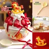 Decoración para Pastel de Tazón de Fresas de Nochevieja 2026 Goma Suave Lindo Caballito Cerámica Tazón de Postre Tazón para Abrazar