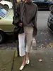 Elegantes pantalones acampanados elásticos de cintura alta y corte cropped para mujer, nuevos pantalones casuales de otoño 2026, de moda 22176
