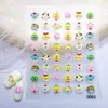 Pegatinas 5D con Relieve de Animales para Uñas Mini Dibujos Animados 12 Signos del Zodiaco Gato Negro Pequeño Material Pegatinas Decorativas para Uñas de Manzana