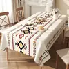 Mantel de Tela Estilo Étnico, Sin Lavar, Mantel Impermeable y a Prueba de Aceite, Mantel de Mesa de Café Estilo Bohemio de Lujo Ligero y de Gama Alta