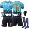 2526 Retro 10 Messi No.19 Yamal Jersey Ropa Deportiva de Equipo Patrón de Dragón Edición Especial de Barcelona Ropa de Fútbol traje