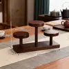 Estante de Almacenamiento de Escritorio de Nogal Madera Maciza Sin Instalación Almacenamiento de Perfumes y Cosméticos Exhibidor de Café de Niveles de Madera