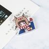 Broche fofo de desenho animado de menina coreana, emblema de acrílico, pino de bolsa, patch, pequeno pingente de joia, personalizável