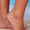 Tobillera Compacta Multicapa Transfronteriza, Joyería Sencilla de Cadena Mini, Cadena para Tobillo, Fiesta en la Playa, Accesorios de Viaje de Vacaciones