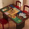 Mantel de Mesa Navideño, Mantel Retro para el Hogar, Impermeable, Resistente al Aceite, Resistente al Calor, Mantel Rojo Decorativo Atmosférico para Mesa de Café