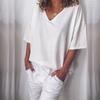 AliExpress deseja Amazon Europeu e Americano lazer solto V-neck T-shirt feminino 2019 verão novo local